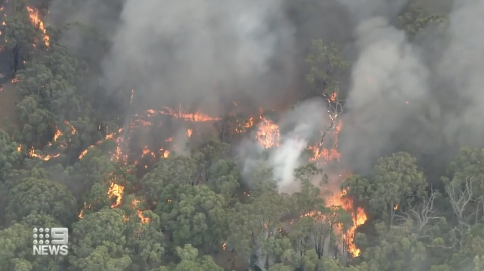 Fires are seen raging in Western Australia.