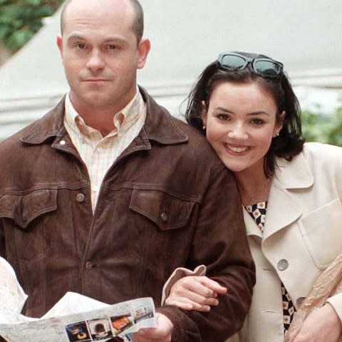 An untapped vein to the past: Grant (Ross Kemp) and Tiffany Mitchell (Martine McCutcheon) in a July 1997 episode of EastEnders - Credit: PA