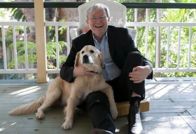 Kevin Rudd is backing Clinton and recommended that Turnbull do see the young man. Photo: Facebook