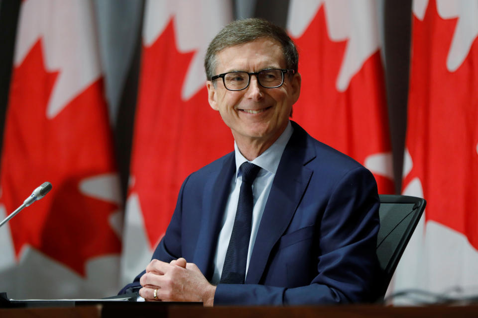 Bank of Canada governor designate Tiff Macklem attends a news conference on Parliament Hill in Ottawa, Ontario, Canada May 1, 2020. Macklem will replace current Bank of Canada Governor Stephen Poloz when his term ends in June. REUTERS/Blair Gable