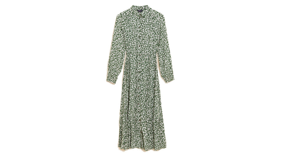 Floral Tie Front Midaxi Shirt Dress