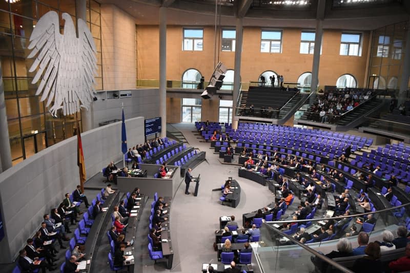 Members of parliament take part in a plenary session to discuss the second Budget Financing Act 2024 at the German Bundestag. Britta Pedersen/dpa