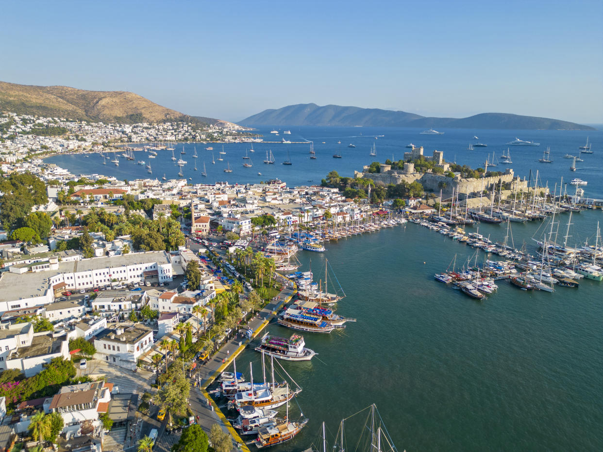 Aerial view of Bodrum on Turkish riviera