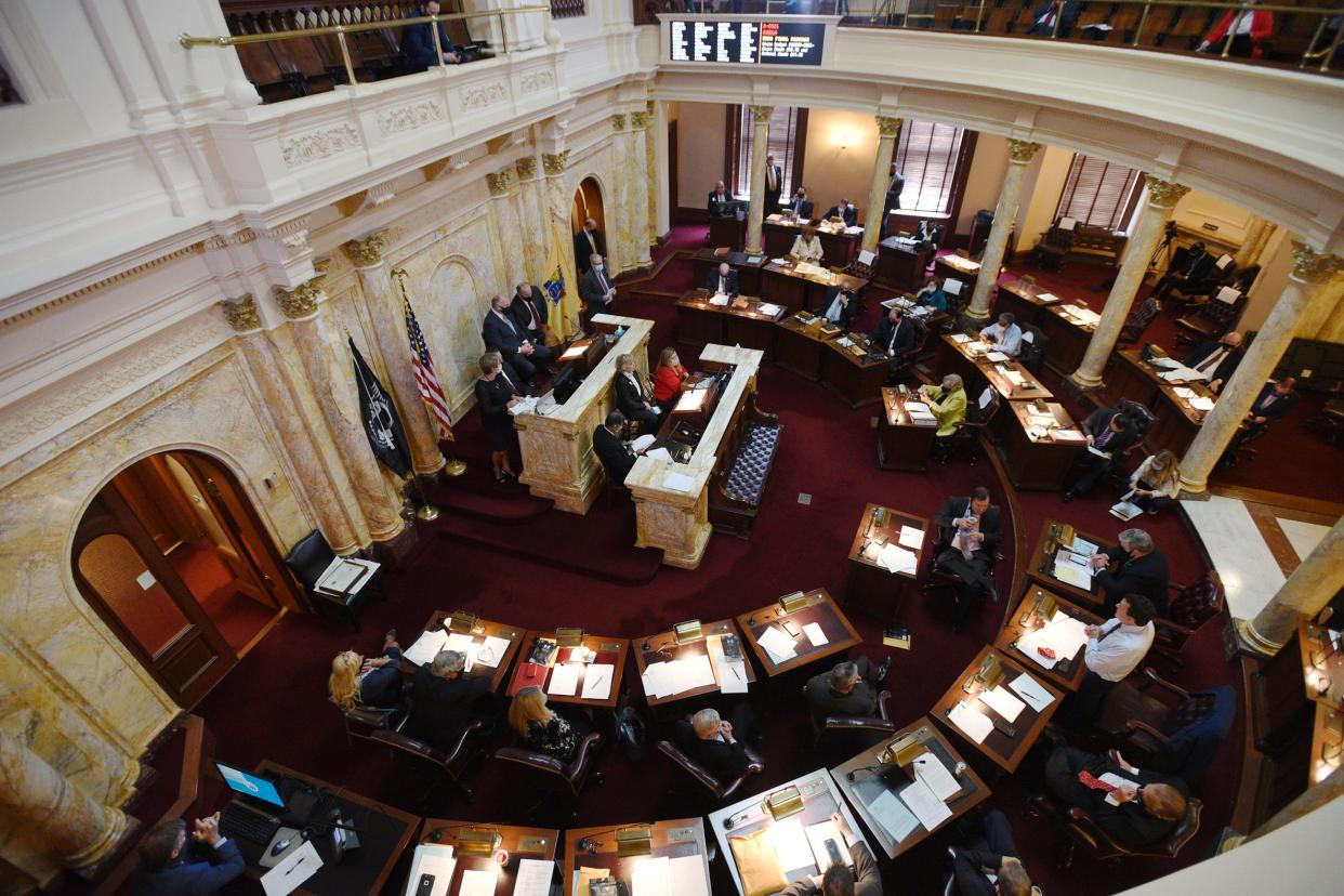 The budget debate takes place at the Senate Chamber in Trenton State House on September 24, 2020.  