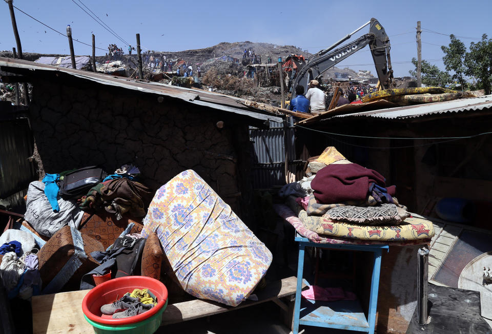 Garbage dump landslide in Ethiopia