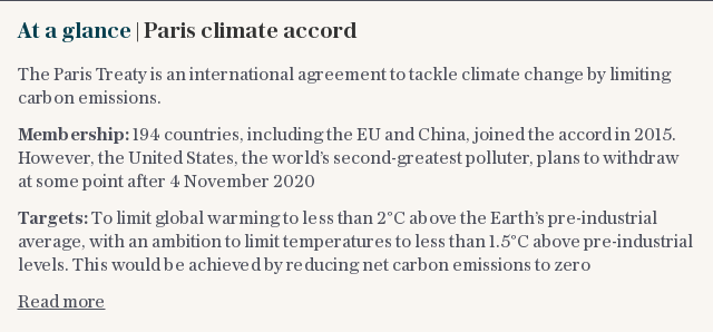 At a glance | Paris climate accord