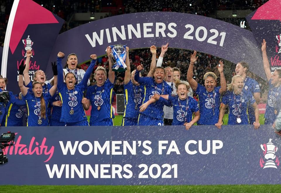 Chelsea won the 2020-21 Women’s FA Cup with victory over Arsenal in December (John Walton/PA) (PA Wire)