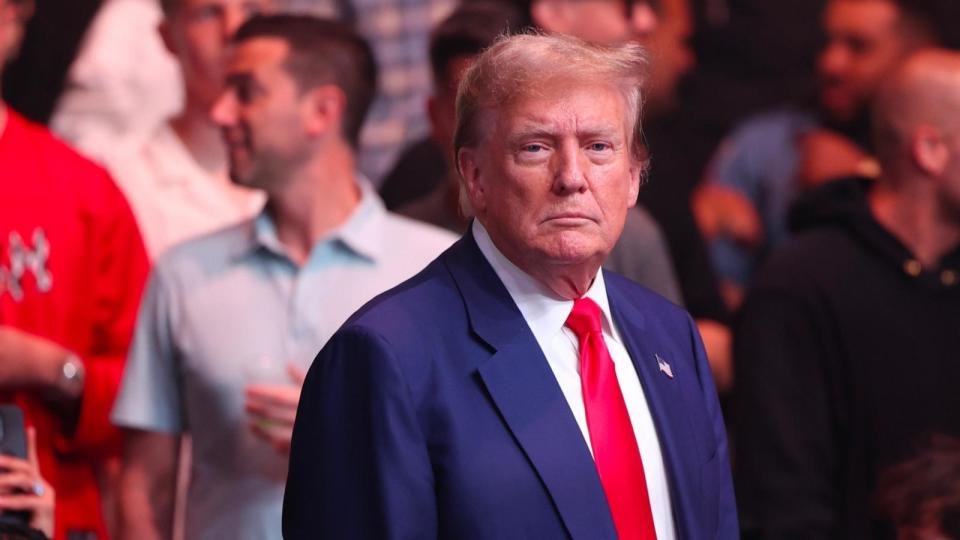 PHOTO: Former President Donald Trump attends UFC 302 at Prudential Center on June 1, 2024, in Newark, N.J. (Luke Hales/Getty Images)