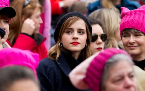 Emma Watson at the 2017 march in Washington - Credit: Jose Luis Magana 