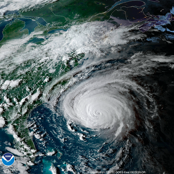 <em>Hurricane Florence looms on the eastern coast of the United States (PA)</em>