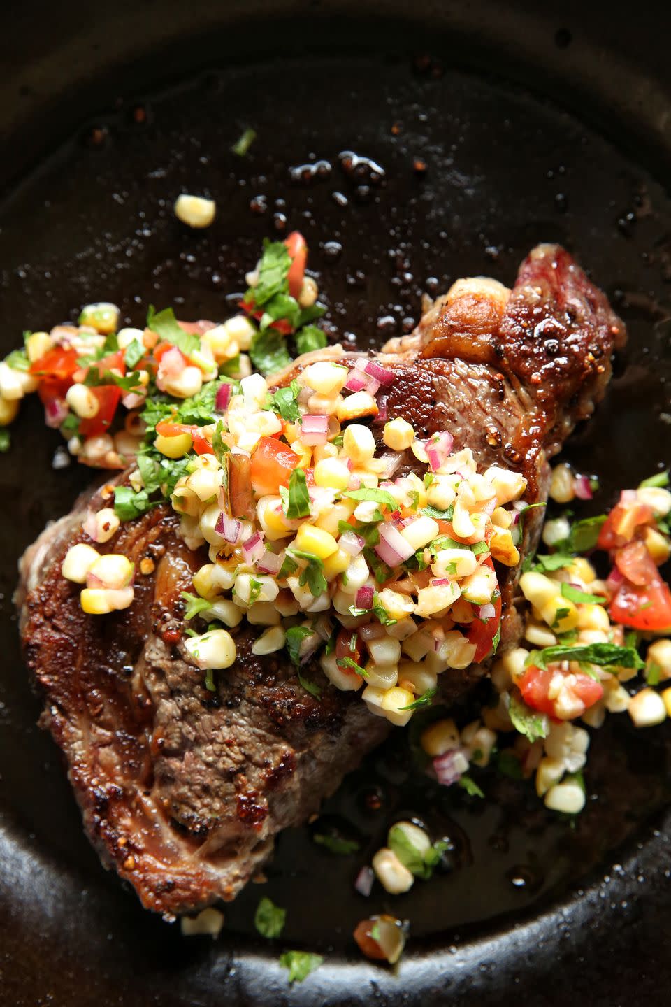 Rib-Eye Steak with Grilled Corn Salad