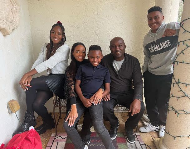 <p>Coco Gauff Instagram</p> Coco Gauff with her family on Christmas, 2022