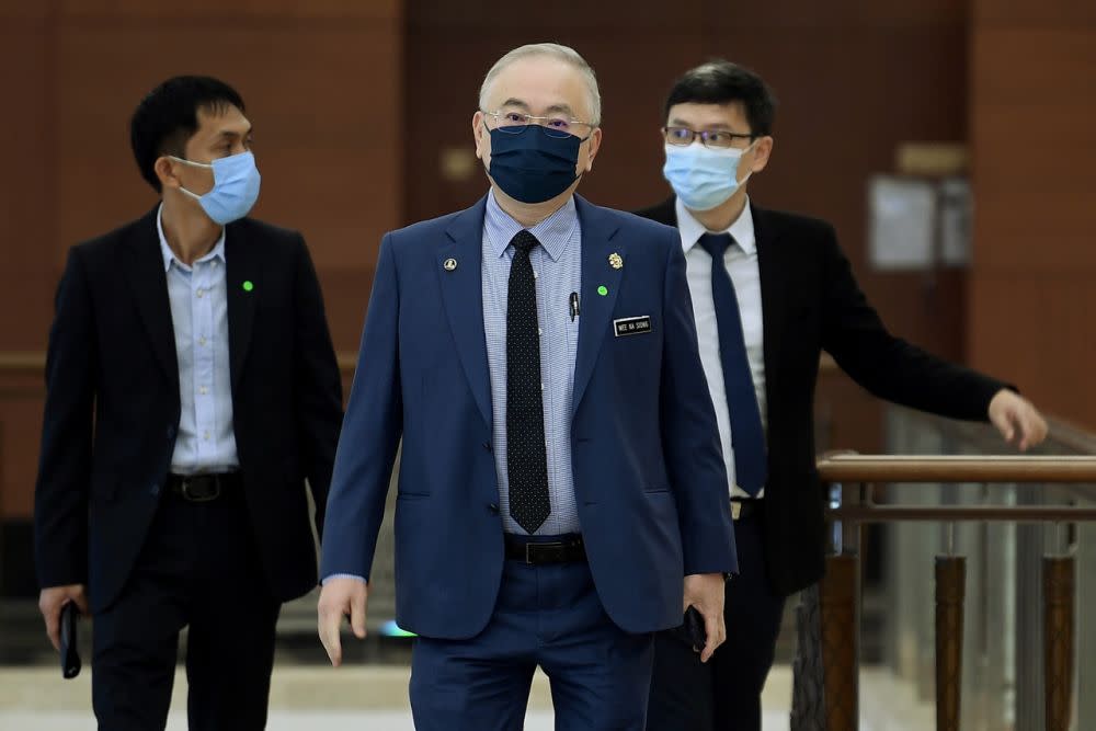 Transport Minister Datuk Seri Wee Ka Siong is pictured at Parliament, Kuala Lumpur September 28, 2021. — Bernama pic