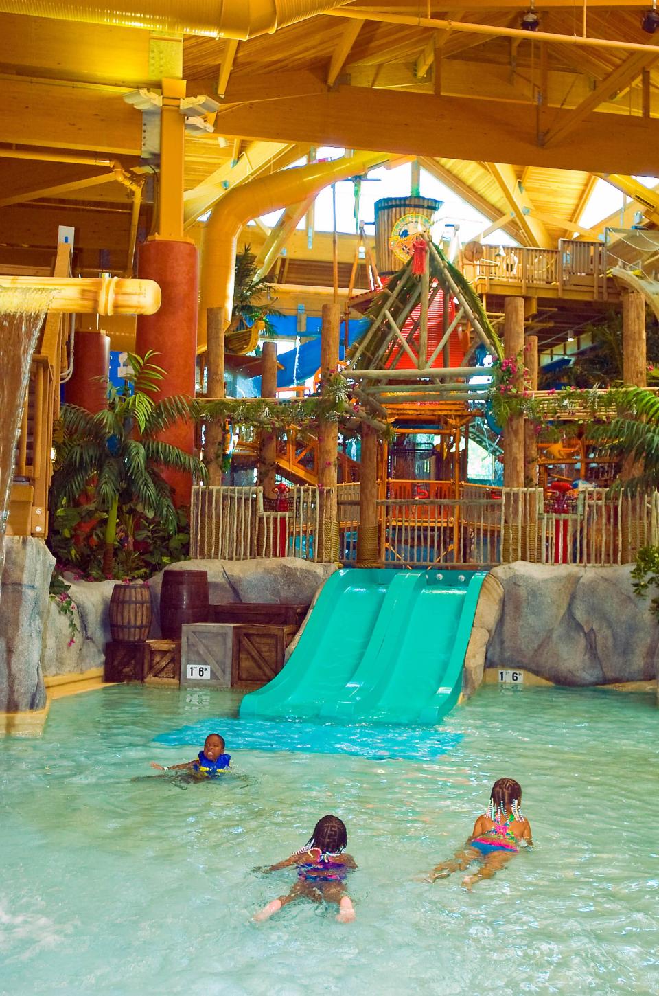 Youngsters enjoy a pool their size at Castaway Bay.