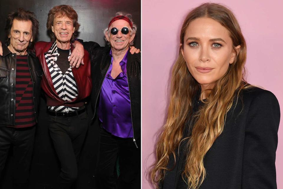 <p>Kevin Mazur/Getty; ANGELA WEISS/AFP via Getty</p> Mary-Kate Olsen attends The Rolling Stones album release party on October 19, 2023