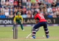 Cricket - England vs South Africa - Third International T20 - The SSE SWALEC, Cardiff, Britain - June 25, 2017 England's David Willey is bowled out by South Africa's Dane Paterson Action Images via Reuters/Andrew Boyers