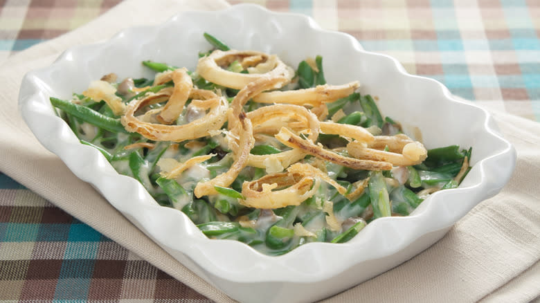 Assembled green bean casserole