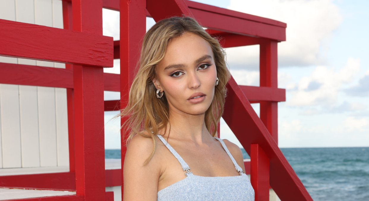 Lily-Rose Depp attends CHANEL Cruise 2022/23 Collection in Miami at Faena Beach on November 04, 2022 in Miami Beach, Florida