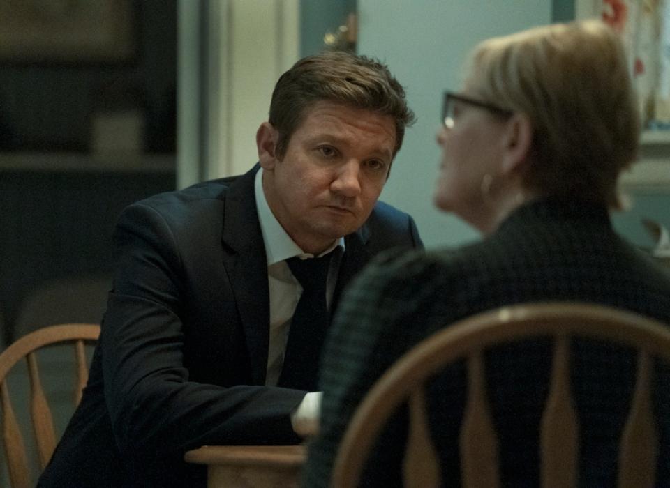 MAYOR OF KINGSTOWN: “Peace in the Valley”- Jeremy Renner as Mike McLusky and Dianne Wiest as Mariam McLusky in season 2, episode 9 of the Paramount + series MAYOR OF KINGSTOWN. Photo Cr: Dennis P. Mong Jr./Paramount + © 2022 Viacom International Inc. All Rights Reserved. Mayor of Kingstown and all related titles, logos and characters are trademarks of Viacom International Inc.