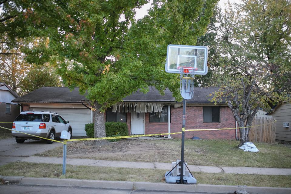 Broken Arrow Police investigate Friday, Oct. 28, 2022, at the scene of a murder-suicide that happened on Thursday night in Broken Arrow.