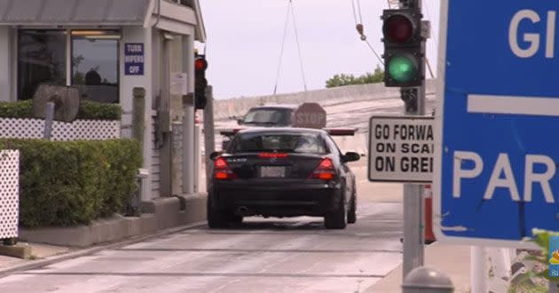 The toll booth where Mr Samsonov worked. Source: YouTube