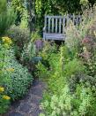 <p> Up the sensory appeal of your&#xA0;outdoor seating ideas&#xA0;by tucking a bench or bistro set amongst your herbs. </p> <p> Tall varieties, such as fennel and borage, can be used as a soft screen to cocoon the zone and up the sense of privacy. Oregano, chives, rosemary, and thyme make other lovely choices for planting nearby, with their pretty blooms in purple hues. And the best part is, you can enjoy the delicious fragrance as you enjoy the view. </p> <p> For even more whimsical charm, consider adding an archway over your seat &#x2013; it&apos;ll make the perfect base for a climbing rose. </p>