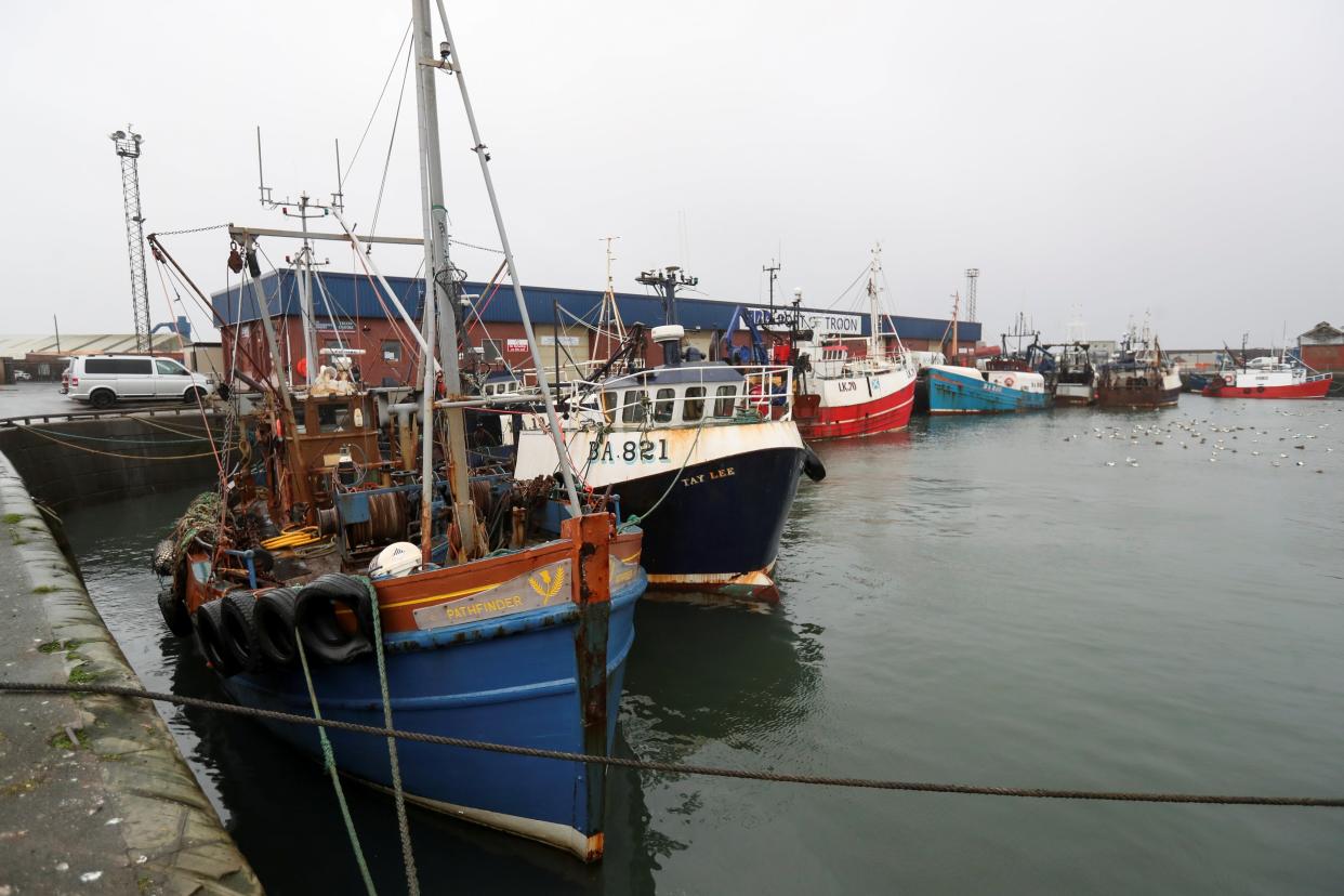 <p>Industry groups report that many Scottish fishing boats stand idle due to the export crisis</p> (Reuters)