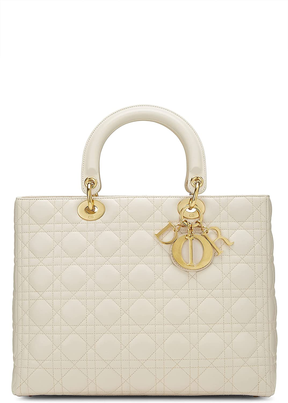 Dior Pre-Loved Cream Cannage Leather Lady Bag