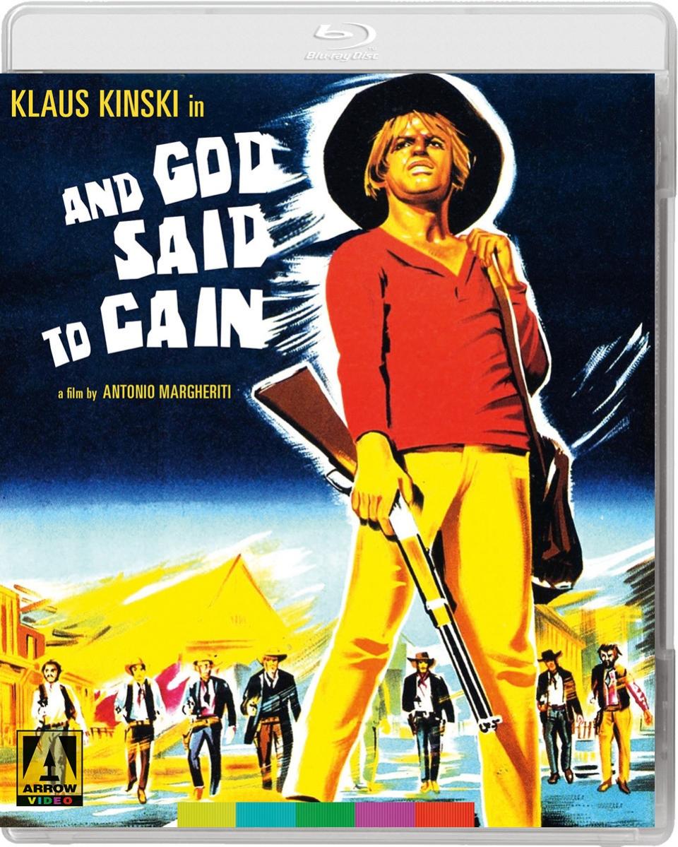 The Blu-ray cover for And God Said to Cain in the Vengeance Trails box set.