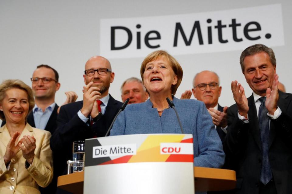 Election: German Chancellor Angela Merkel was weakened by a surge in popularity for the AfD (REUTERS)