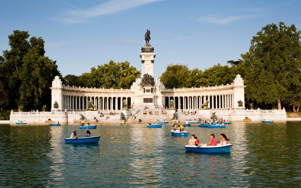 Boats on Retiro pond, Madrid