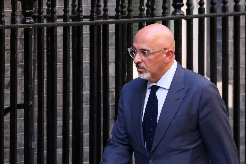 FILE PHOTO: British Education Secretary Nadhim Zahawi walks at Downing Street, in London