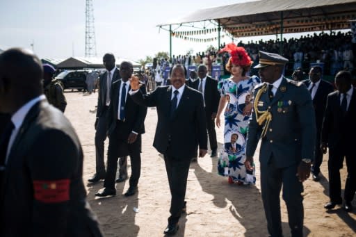 Cameroon President Paul Biya, seen here with his wife Chantal, is nicknamed 'The Sphinx'