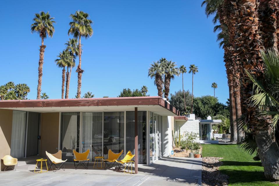 One of several homes in Cody Court, built by architect William Cody in 1970, will be featured in Modernism Week 2024 neighborhood tours, as seen in Rancho Mirage, Calif., on Monday, February 12, 2024.