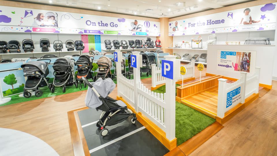 The new store features samples of different terrains, such as grass and cement, for shoppers to sample strollers in different environments. - Jarrett Birnbaum/American Dream