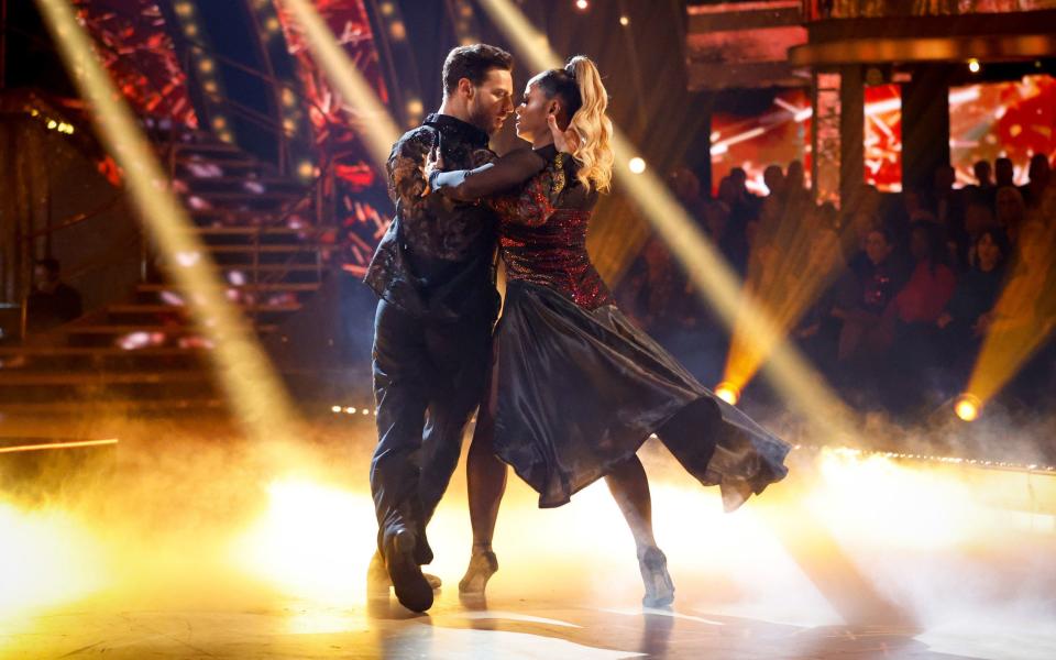 Fleur East and Vito Coppola produced a fiery showdance - Guy Levy/BBC