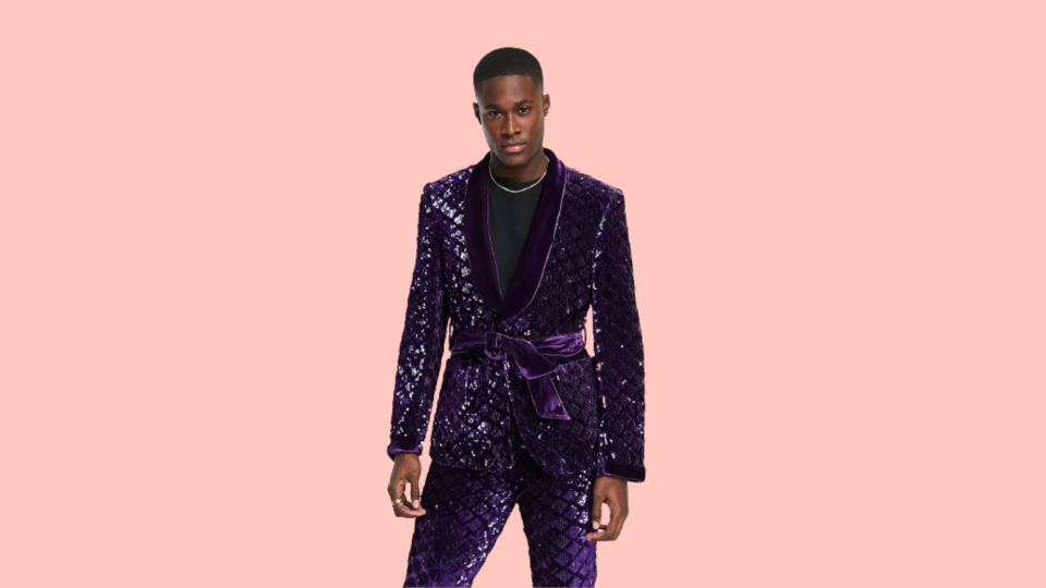 Add some bling to your formalwear with this Asos suit for some Brandi Carlile-inspired glitter.