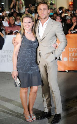 <p>Jason Merritt/Getty Images</p> Ryan Gosling and his mom, Donna, at the premiere of "Ides Of March" in September 2011.