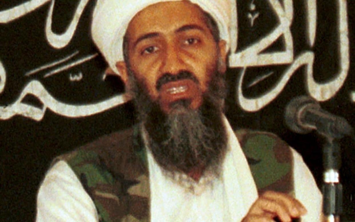 Osama bin Laden at a news conference in Khost, Afghanistan in 1998