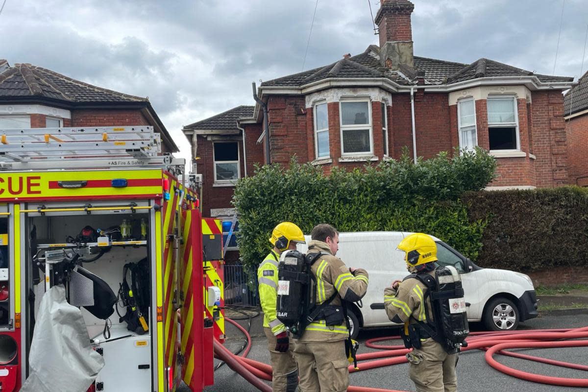 Firefighters at the scene of the blaze in Richmond Road, Shirley <i>(Image: Jose Ramos)</i>