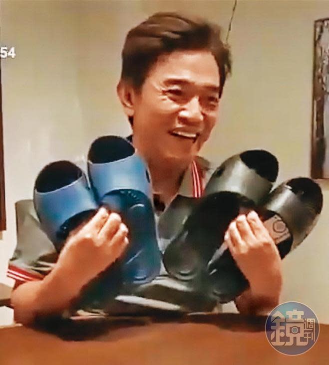 綜藝天王吳宗憲（圖）也現身影片，推薦嚴健誠賣的拖鞋。（讀者提供）