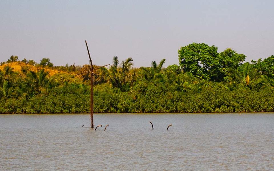 The sunken wreck of Lady Chilel, The Gambia's last passenger vessel - MARK STRATTON