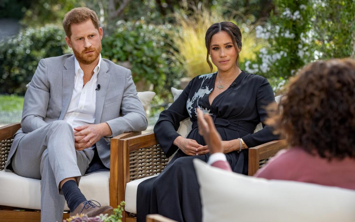 Prince Harry and Meghan, Duchess of Sussex, are interviewed by Oprah Winfrey - VIA REUTERS 