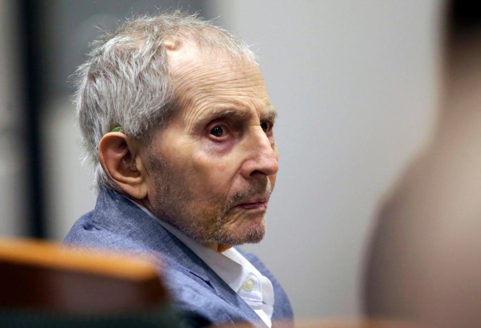 Robert Durst on trial for the murder of Susan Berman in March 2020 (AP Photo/Alex Gallardo)