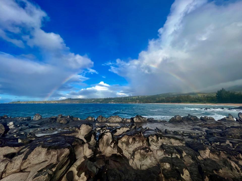 A rainbow in Kapalua over the water