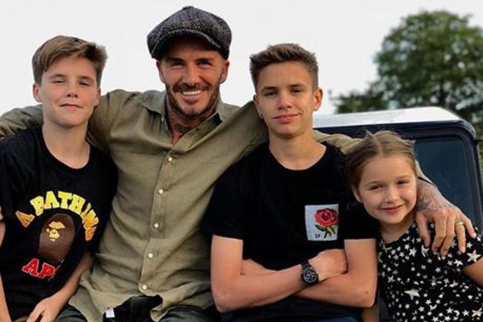 Victoria Beckham shared a sweet picture of husband David with sons Cruz and Romeo and daughter Harper: Instagram/@victoriabeckham