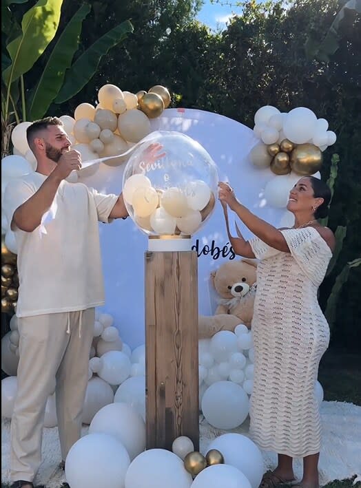 Anabel Pantoja y David Rodríguez. Fiesta gender reveal. Julio 2024