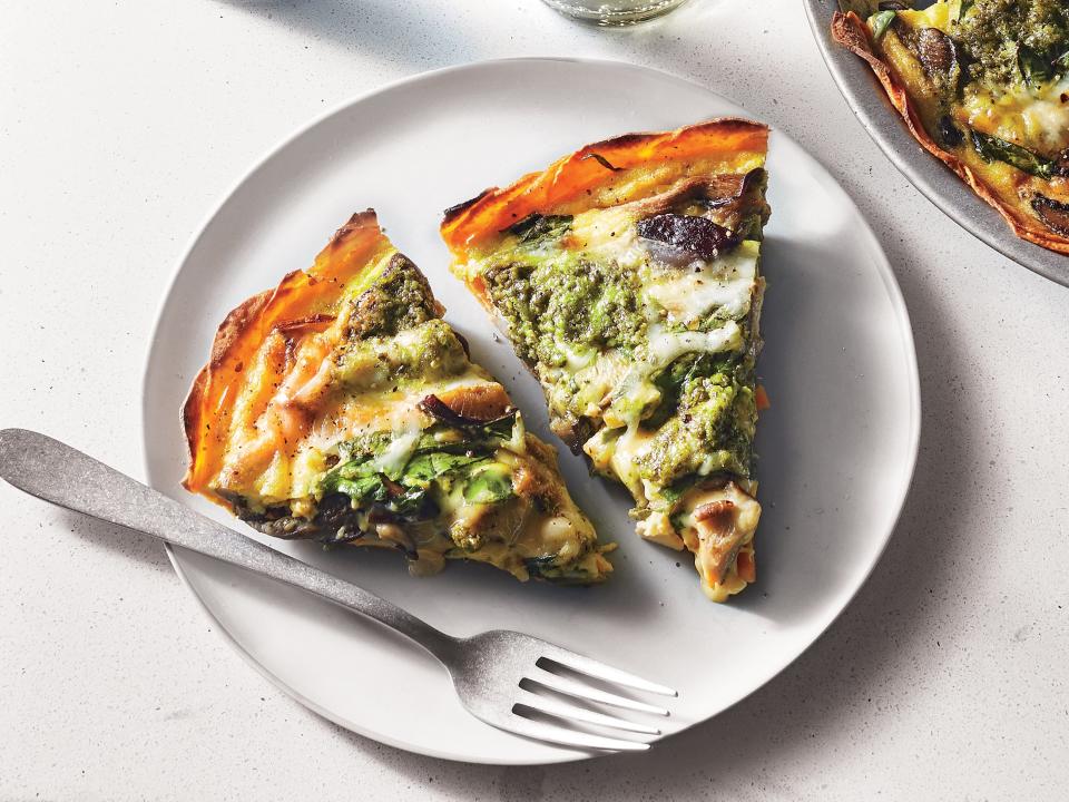 Mushroom Quiche With Sweet Potato Crust