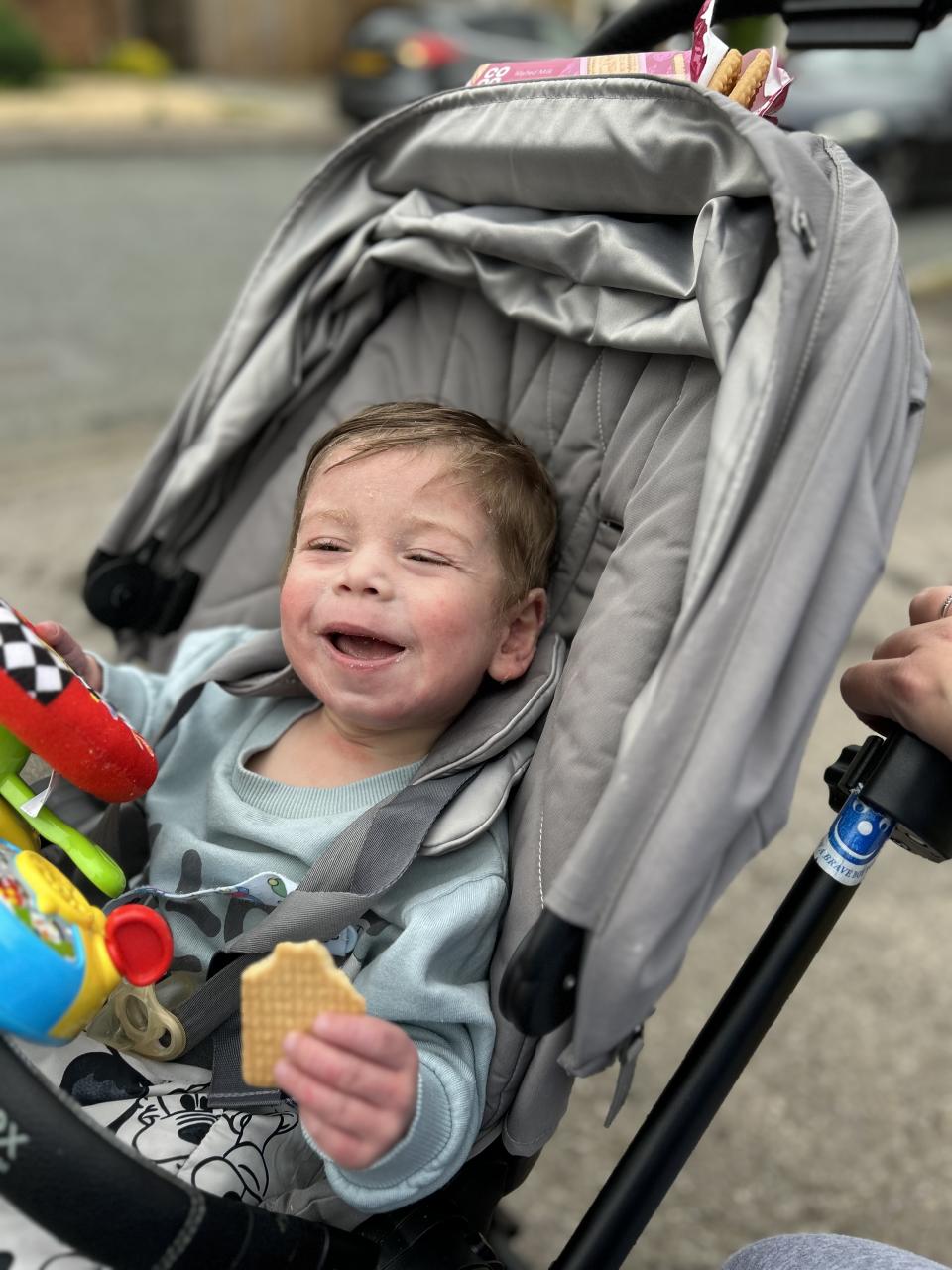 Tommy was diagnosed with neonatal hemochromatosis shortly after birth and doctors said he may not survive without a transplant. (Lauren Beckett/SWNS)