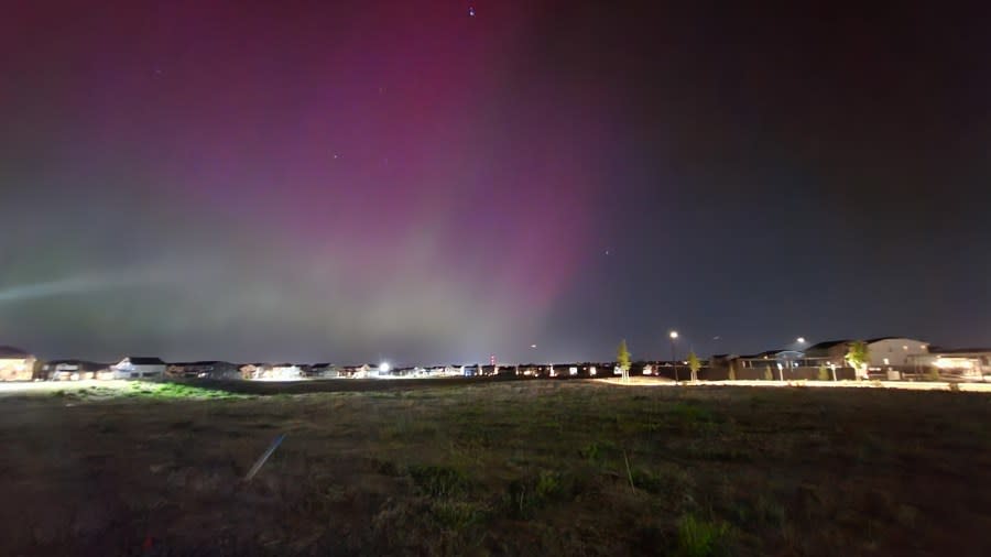 The aurora borealis as seen from Erie, Colorado, on May 10, 2024 (Zach and Erin Spear)
